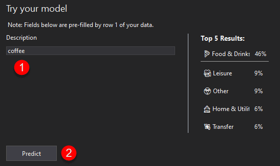 You can try out your model before generating the code
